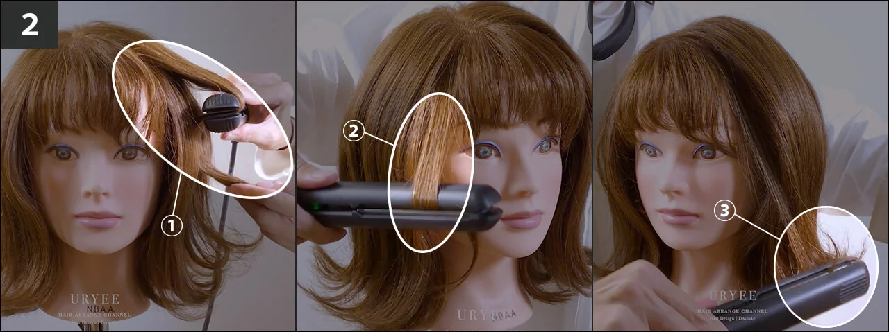 ミディアムボブ ロングボブ 波ウェーブ 巻き方