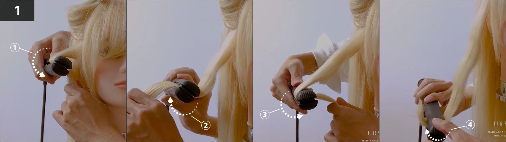 ストレートアイロン ロングヘア 波ウェーブ巻き方